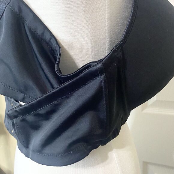 Ashley Stewart Butterfly Underwire Padded Bra Double Closure Size 42DDD Black - Picture 10 of 15